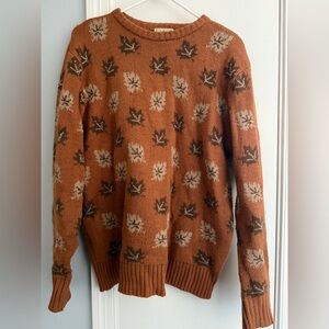 Kiel James Patrick Cozy Cabin Sweater - Orange Fall Leaves - Size Small
